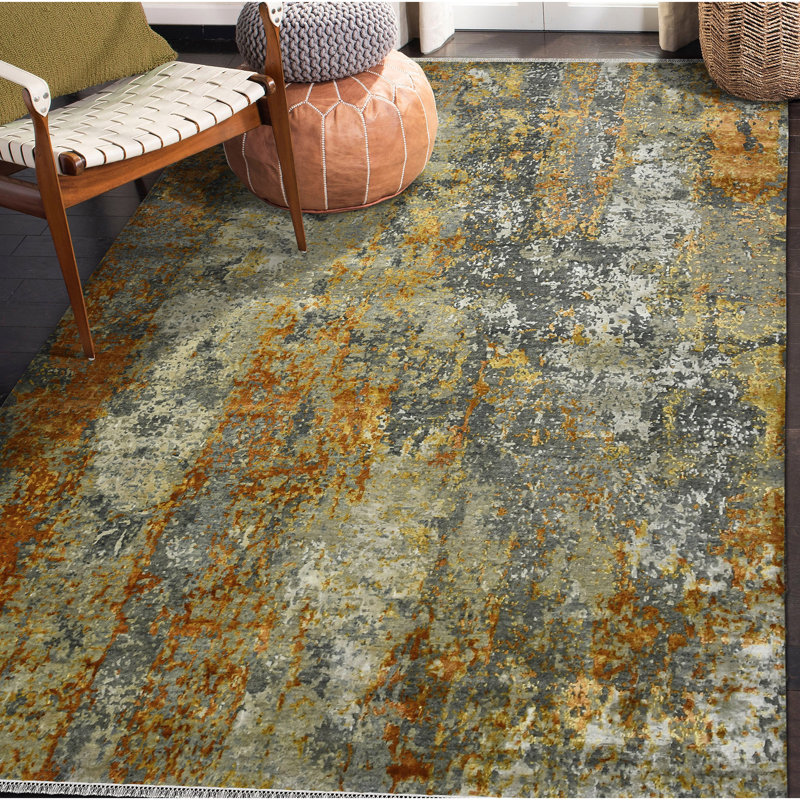 Oliverson Wool Abstract Indoor Rug, Rectangle 9' x 12'