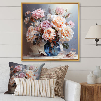 Magnifique bouquet de roses sur toile