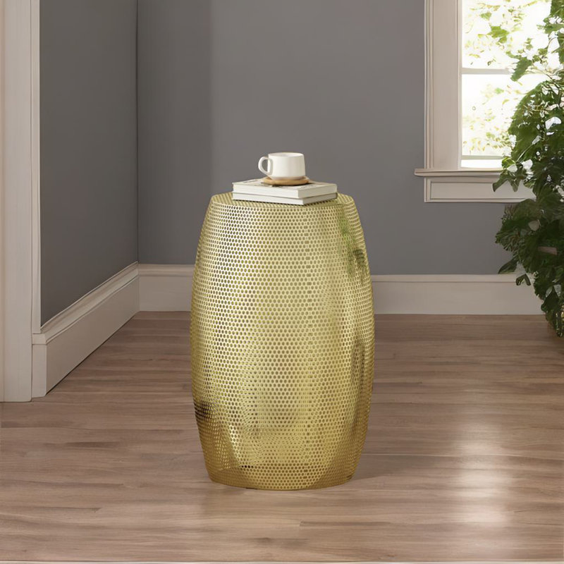 Round Metal Hollow Side Table