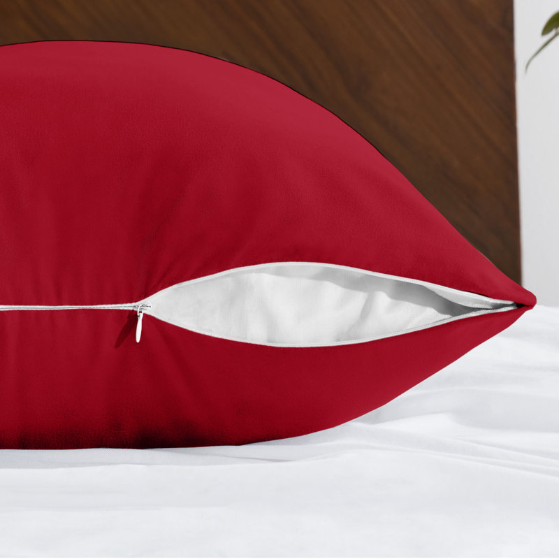 Taie d'oreiller pour le corps en microfibre ultra douce - Fermeture à glissière, Rouge