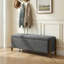  Banc de rangement rembourré 48 po avec pieds en bois massif 48 po-1883371492