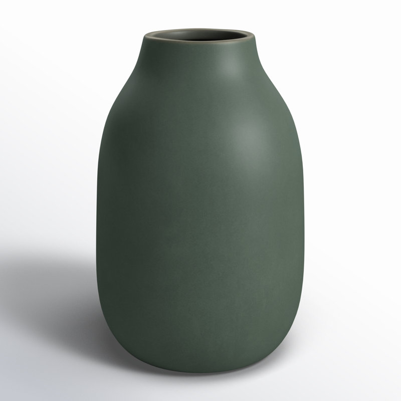 COLORA Porcelain Table Vase, Agave Green, Overall Height - 5.91"