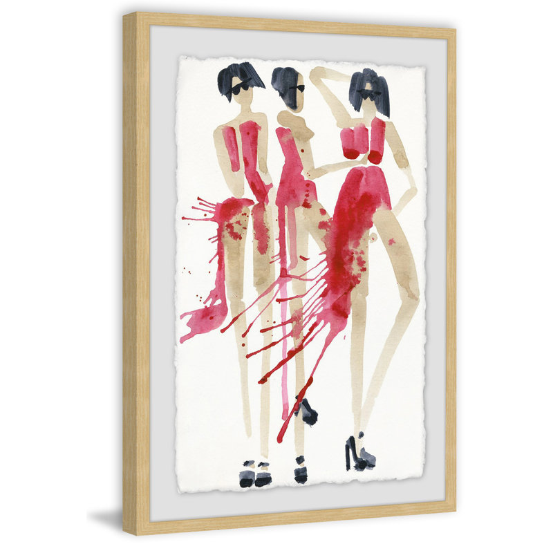 « vogue rouge », reproduction de peinture à l’acrylique encadrée, H 30 po x l 20 po