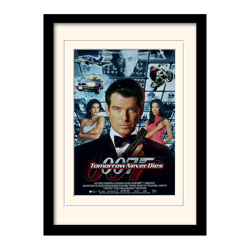 Tomorrow Never Dies" Framed Vintage Advertisement Dies by James Bond - Single Picture Frame Print