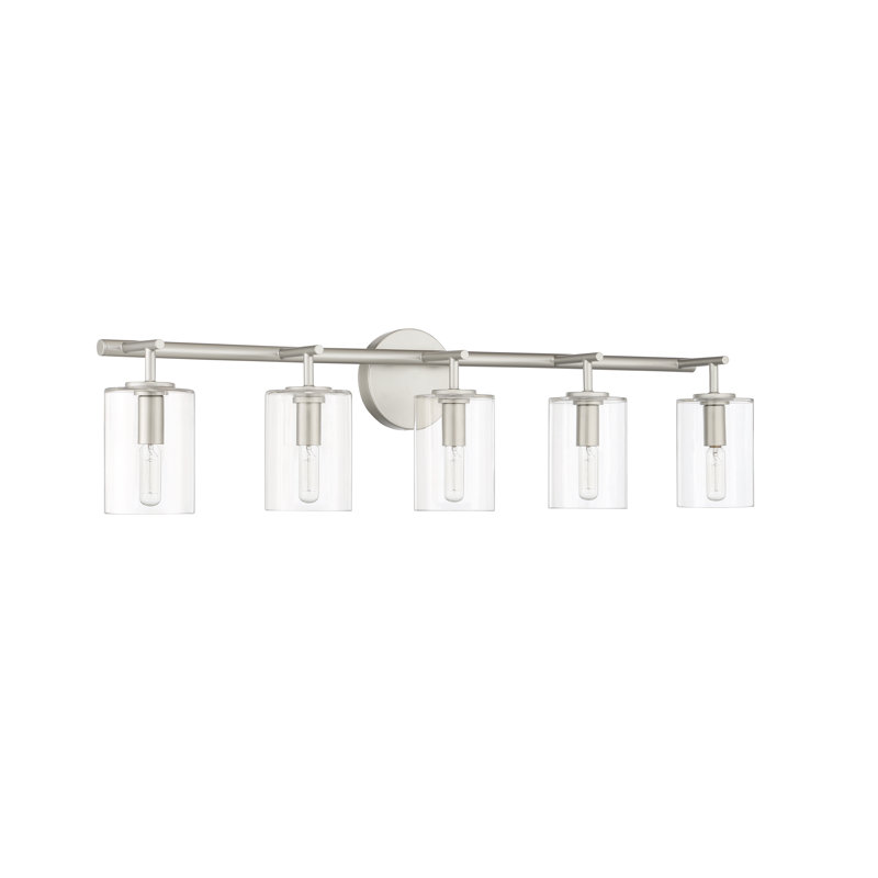 Éclairage pour meuble-lavabo 5 lumières Julessa, Nickel satiné
