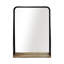 Miroir mural chic avec cadre en métal et tablette en bois pour table de coiffeuse-454554869