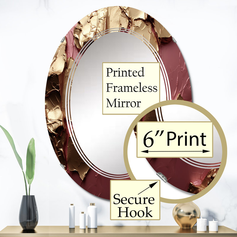 Batesford - Miroir mural moderne ovale, 36 po x 24 po