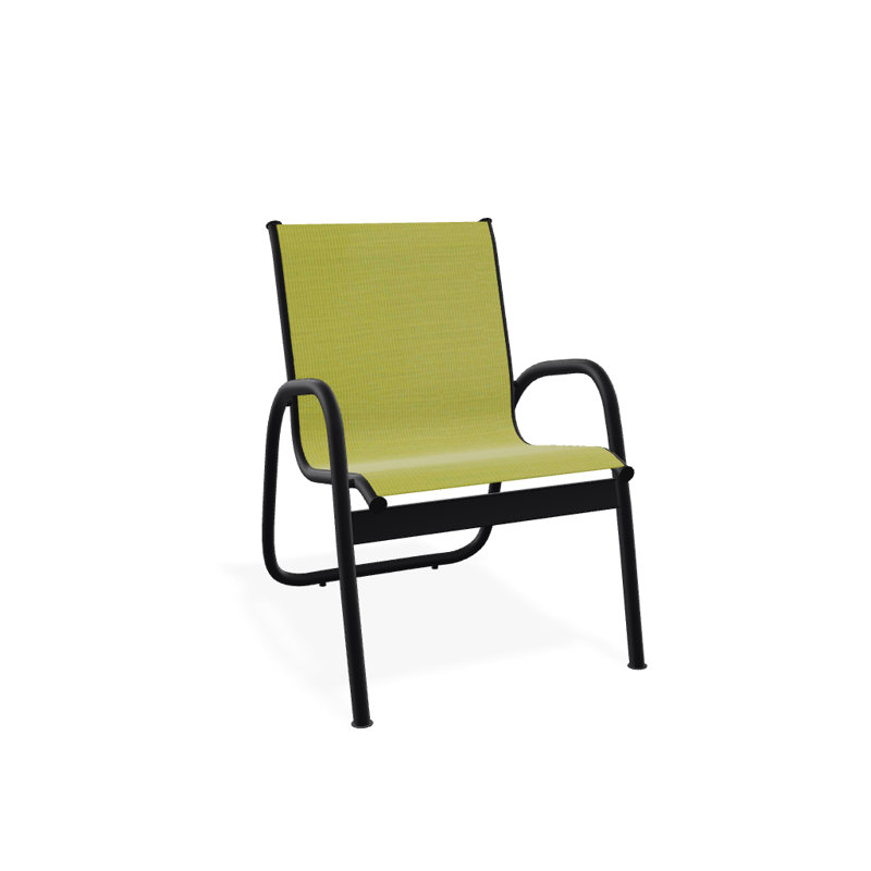 Fauteuil de patio Gardenella, Lime 38D Sunbrella®, Noir texturé
