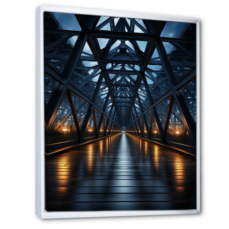 Pont suspendu Letrisha, H 32 po x l 24 po x P 1 po, Cadre flottant blanc