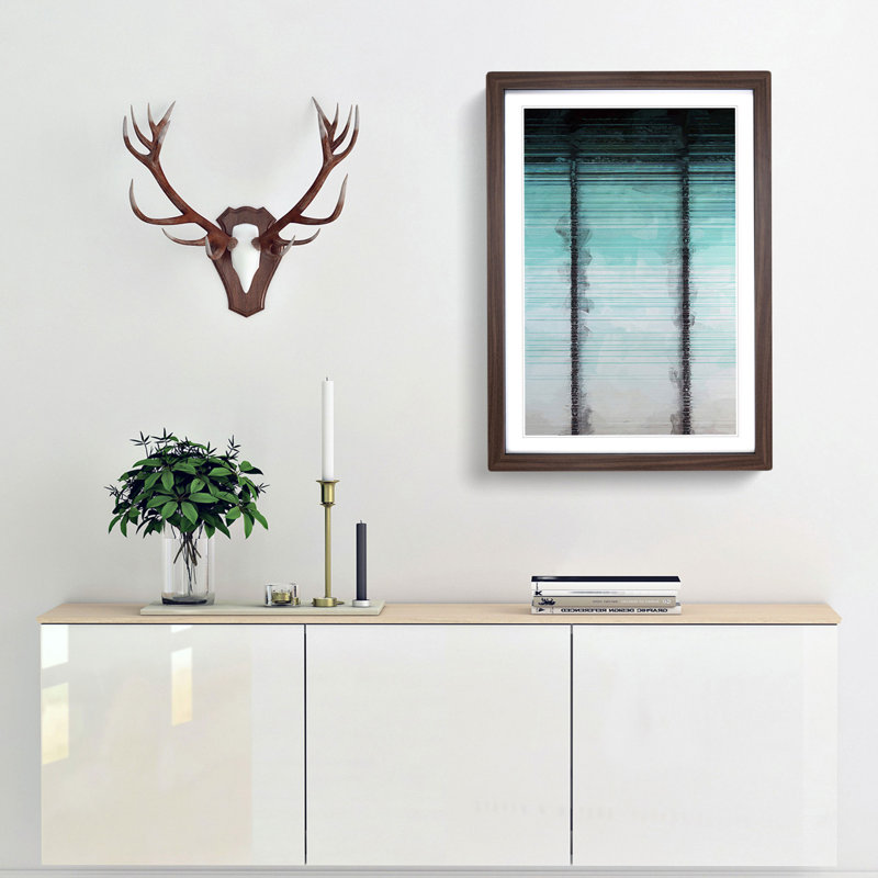 Constantly Green in Abstract - Picture Frame Graphic Art Print, 87cm H x 62cm W x 2cm D, Walnut Framed