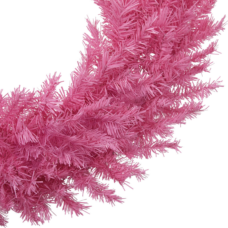 Couronne de Noël artificielle 36 po non éclairée, Rose, 36 pouces