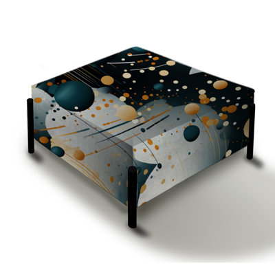Art Deco Glamour Polka Dots Pattern - Polka Dots Large Square Ottoman