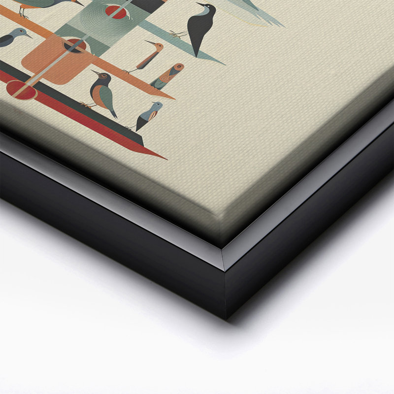 Tour des oiseaux, Black Framed, Canvas, 18"H x 24"W