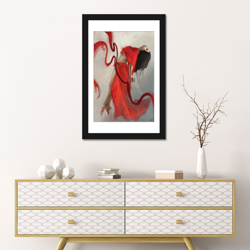 «Transcendent», reproduction d'impression sur toile, H 32 po x l 24 po x P 1 po, Papier d'art encadré noir, Blanc