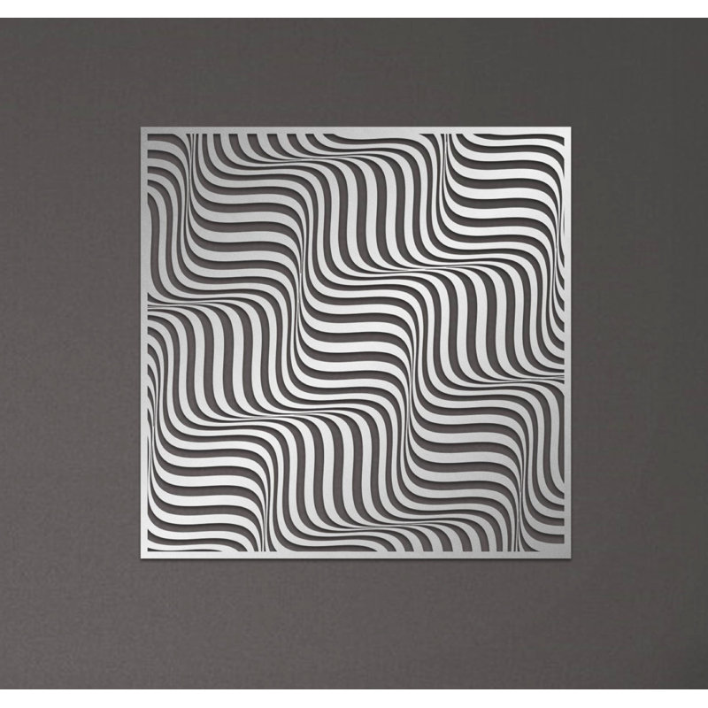Metal Abstract Wall Hanging Décor, Infinite Waves Contemporary Art Deco for New Home or Office Gift, 30" H x 30" W x 0.5" D