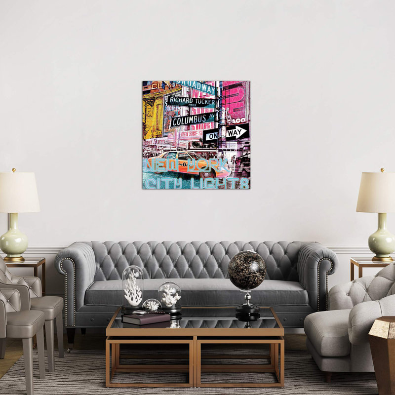 New York City Lights by Luz Graphics - Wrapped Canvas Print, 45.72 cm H x 45.72 cm W x 1.91 cm D