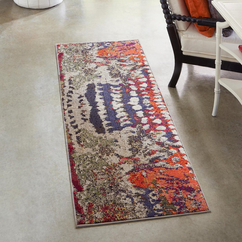 Ansela Washable Abstract Indoor Rug, Runner 2' x 6'