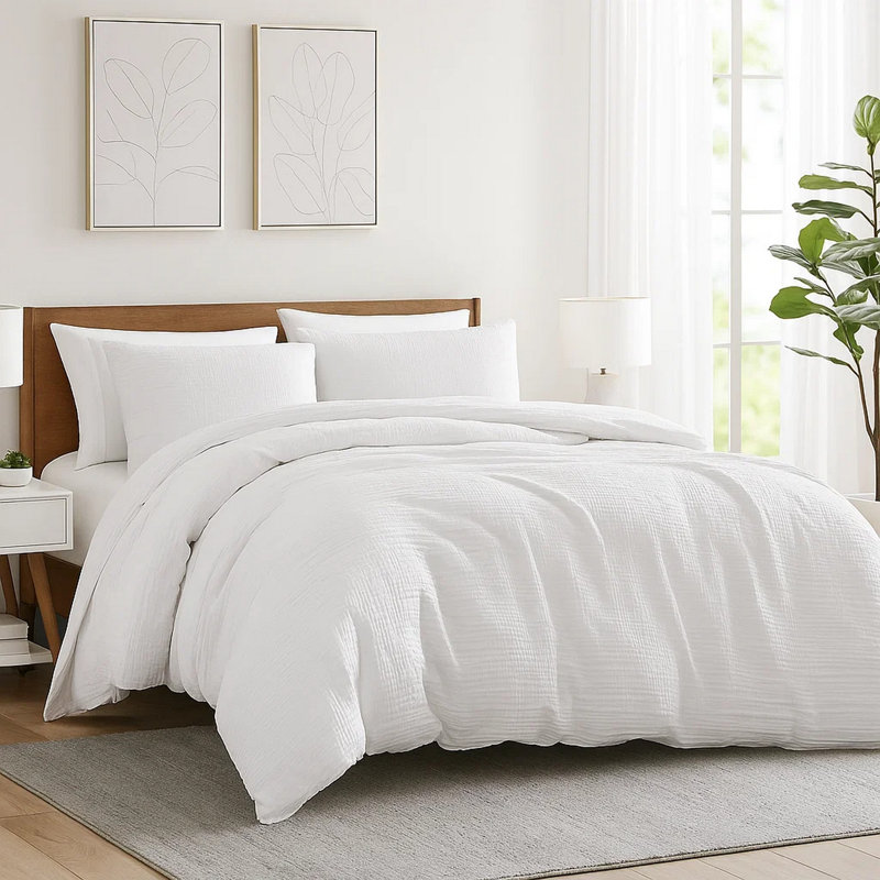  Microfiber 3 Piece Comforter, King Comforter + 2 King Shams, White