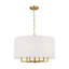 Thomas O'Brien Danica 6 Light Dining Room Chandelier With White Linen Shade-207456581
