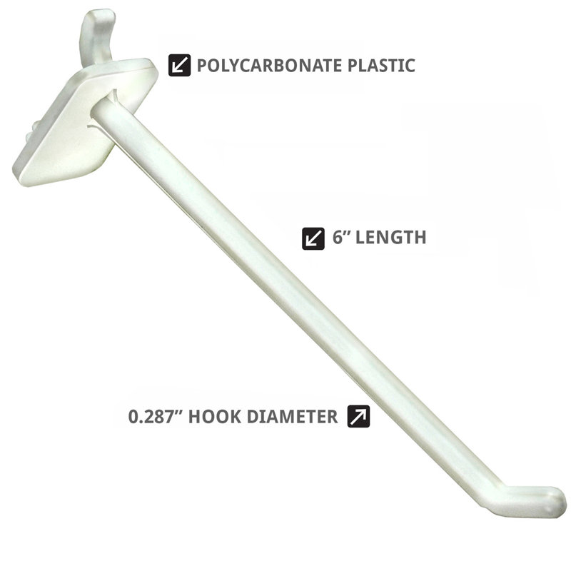 6" Locking Hook: 0.287" Diameter, 50-Pack