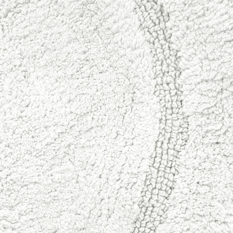 Polygala Cotton Round Bath Mat, White