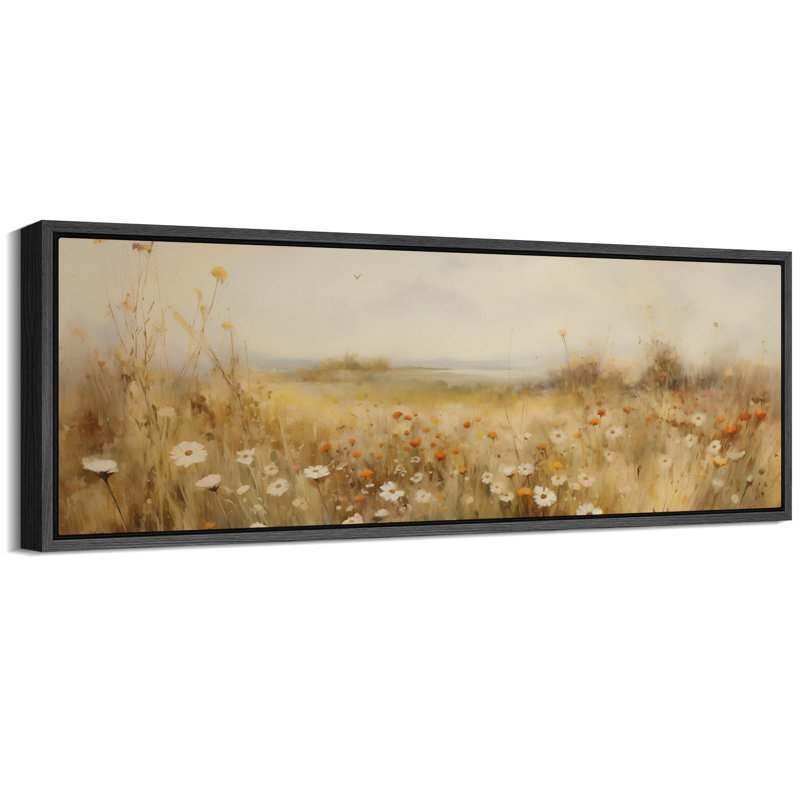 «Vibrant Wildflower Floral», impression sur toile, H 20 po x l 60 po, Black