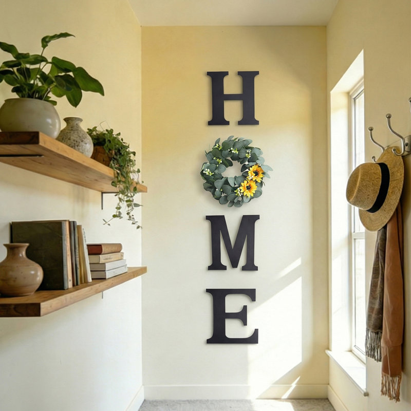 Maison de campagne en bois avec lettres interchangeables Farmhouse, Chalkboard Black, Tournesol