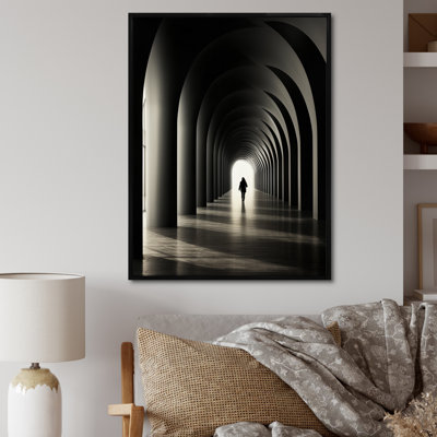 «Black Grey Tunnel Timeless Passage Classic», reproduction sur toile