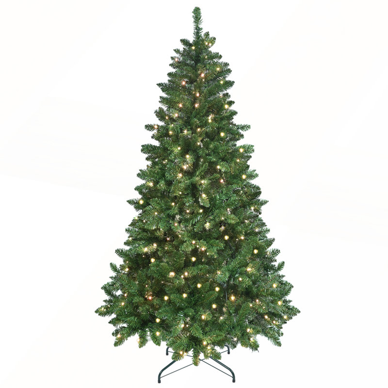 Arbre de Noël intelligent RVB 9 pi avec 620 lumières DEL, 1721 pointes en PVC, 38 fonctions d'éclairage, synchro de musique et support en métal