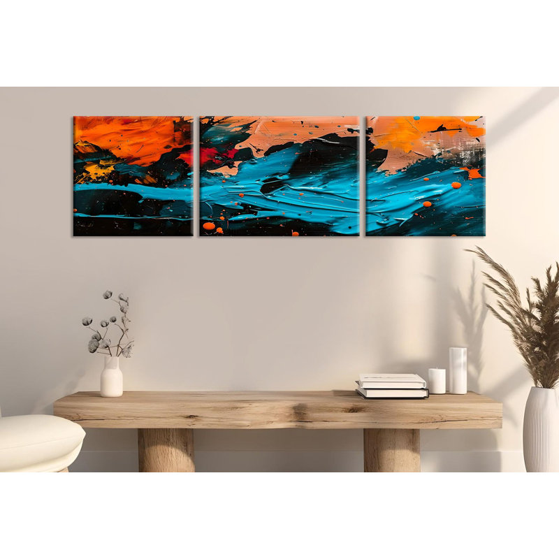 Elegant 3-Piece Decorative Canvas Painting Set, 100% Wooden Frame, 11.8 x 11.8 inches (2 Pieces) & 11.8 x 15.7 inches (1 Piece) | 50% Cotton / 50% Polyester, Stunning Digital Print | Perfect for Home Décor & Living Spaces