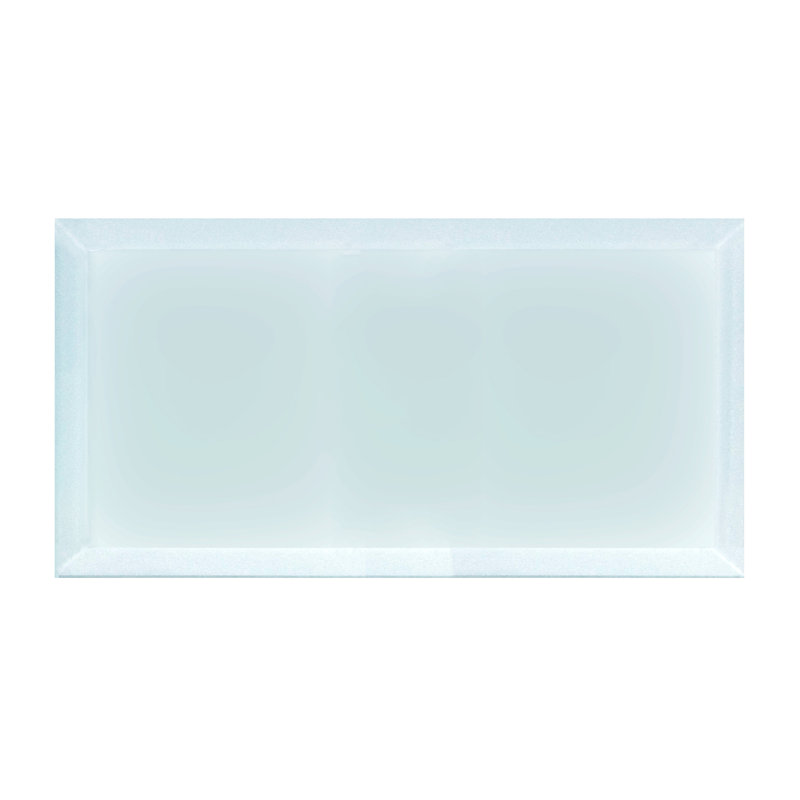 Frosted Elegance 8 in. x 16 in. Diamond Grade Glass Beveled Large Format Subway Decorative Kitchen & Bathroom Wall Tile