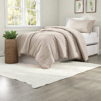 Ensembles de literie simple TG à rayures neutres, polyester durable pour chambres à coucher modernes