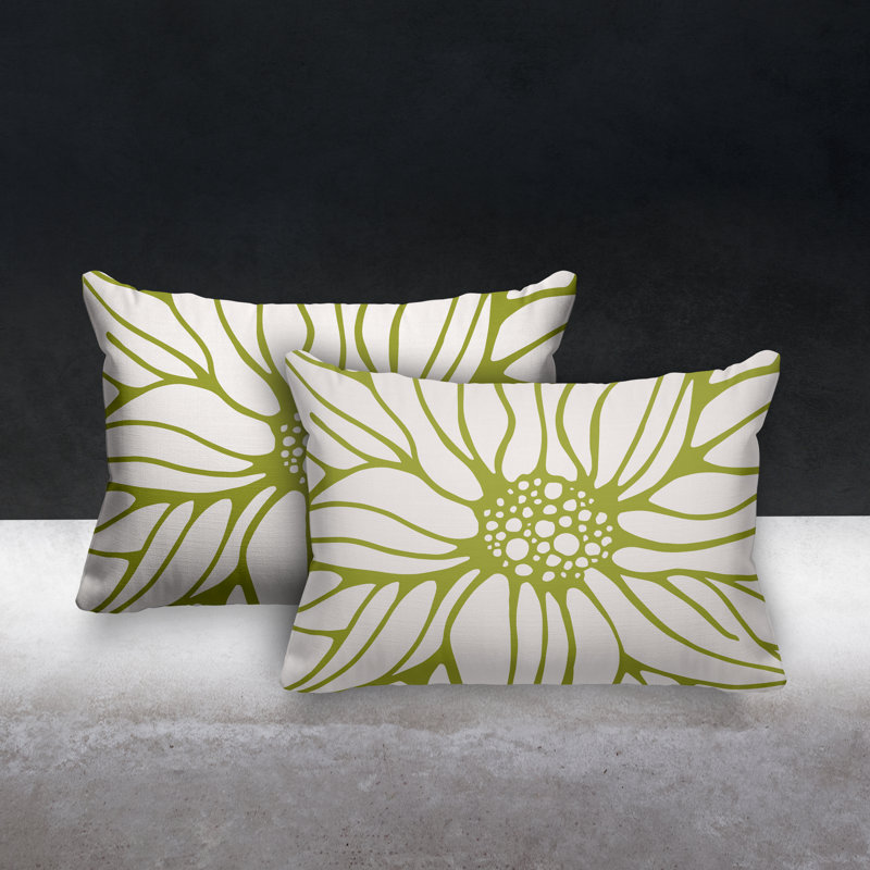 No Decorative Addition Outdoor Reversible Throw Pillow, Chartreuse