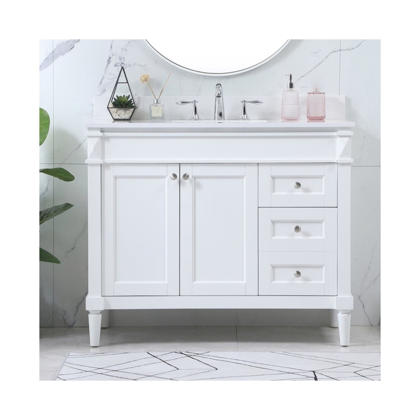 Readington 42'' Single Bathroom Vanity, White, 42"