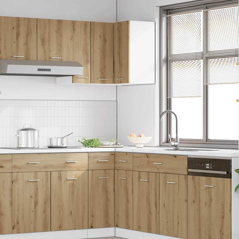 Hanging Corner Cabinet Lyon 57x57x60 cm Engineered Wood, Artisan Oak