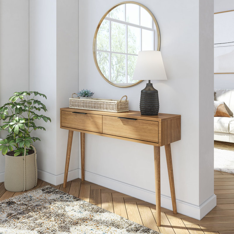 Labrisha 46.25'' Solid Wood Console Table, Pecan