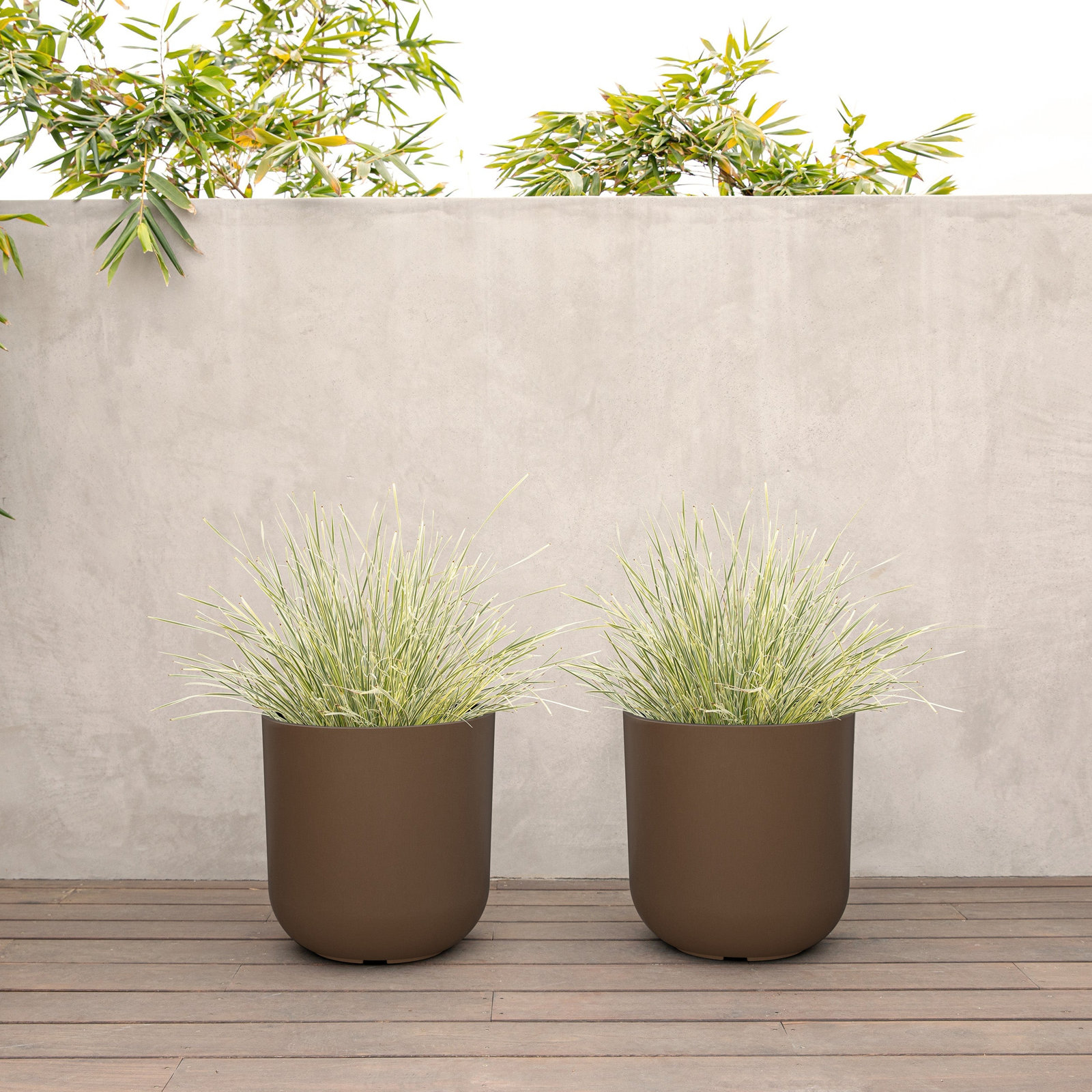 Mason Series Kona Planter, 2, Espresso, 15.25" H x 15" W x 15" D