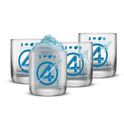 JoyJolt Four Blueprint Short Glasses - 10 oz - Set of 4