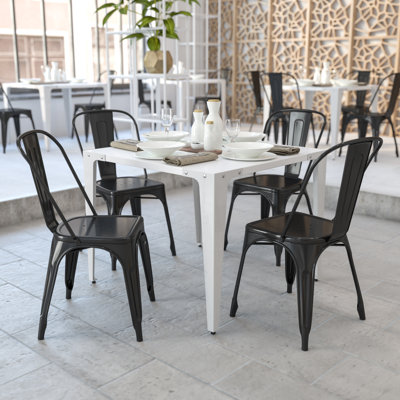 Commercial GradeMetal Indoor-Outdoor Stackable Chair