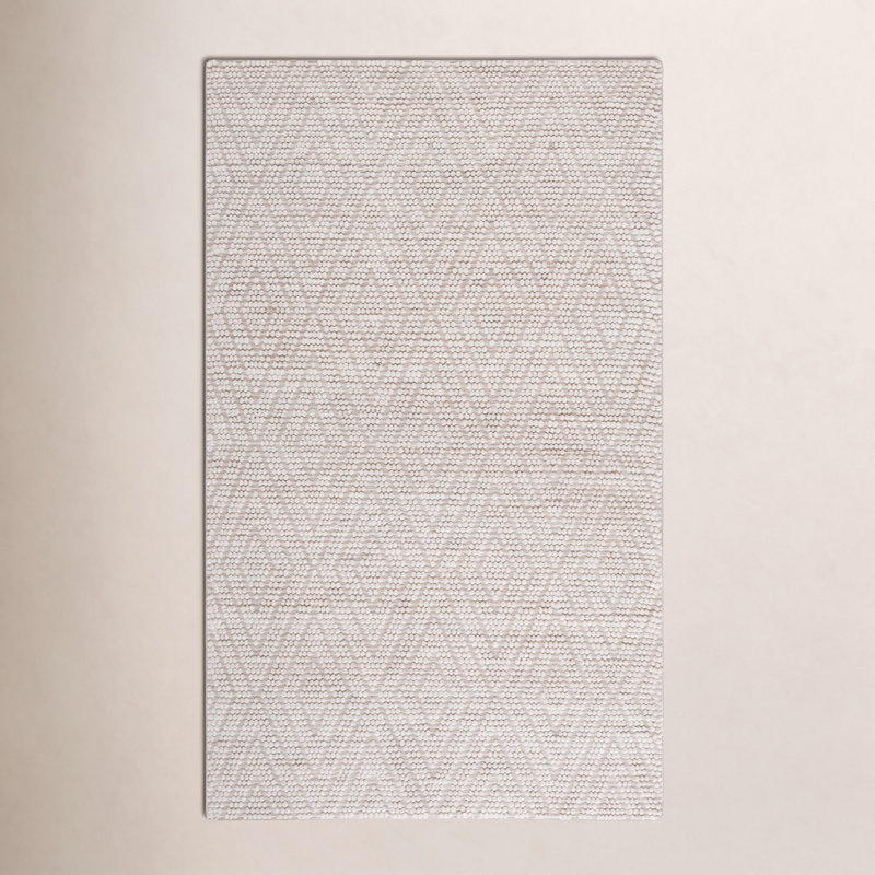 Elle Handmade Ivory Rug, Rectangle 5' x 8'