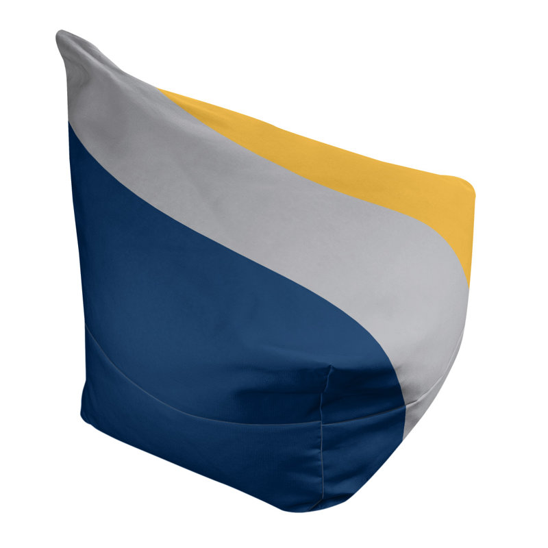 Indiana Bean Bag Cover, 2" x 38" x 42", Navy Blue/Cool Gray/Gold