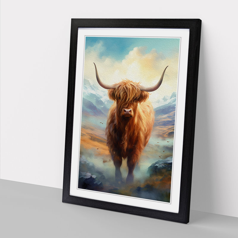 Highland Cow Romanticism Art - Framed Print