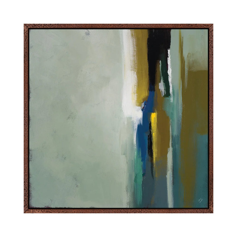 Tranquility II by Lanie Loreth - Painting on Canvas, 45.72cm H x 45.72cm W x 3.81cm D, Classic Brown Wood Floater Framed