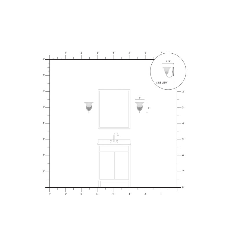 Edgemont Dimmable Bath Sconce, Polished Brass
