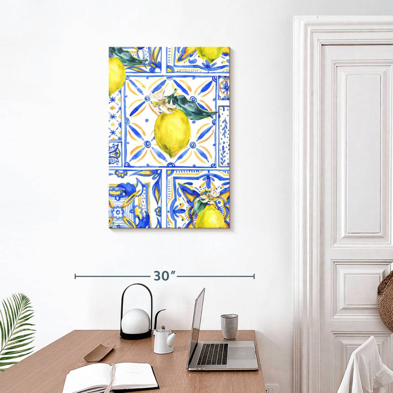 Carreaux à motif citron Yarlin, H 30 po x l 20 po