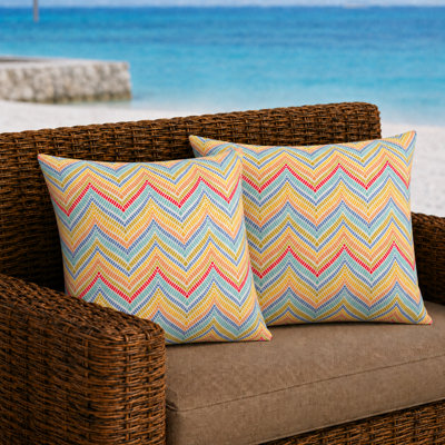 18" Square Indoor/Outdoor Waterproof and Fade-Resistant Throw Pillows with Inserts and Zipper, Set of 6