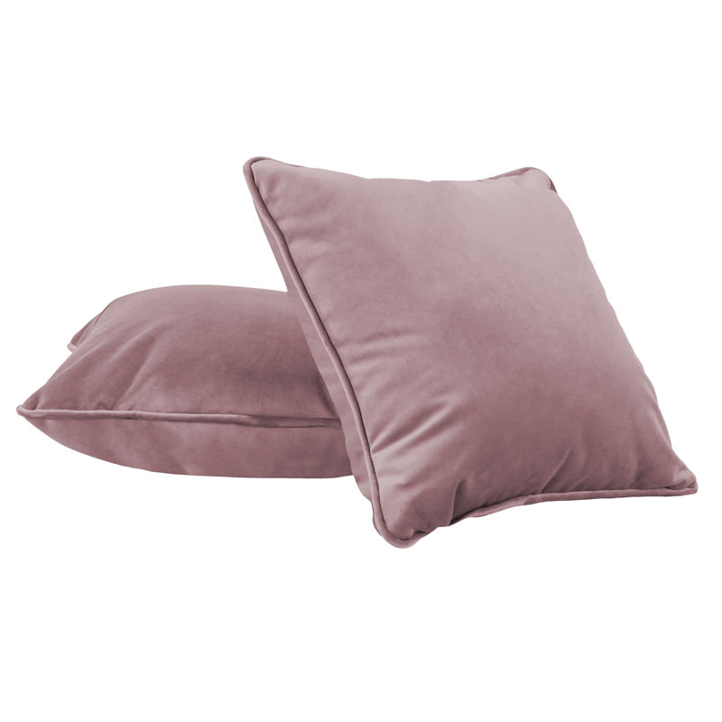 Coussin rectangulaire en microfibre lombaire avec passepoil, paquet de 2, Mauve, Carré 15 po