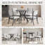Ensemble de salle à manger rond en bois massif gris avec plateau de table incrusté, sièges 4, table de 39,4 pouces et 2 chaises