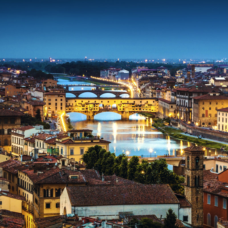 Florence Skyline - Wrapped Canvas Print, 30cm H x 30cm W