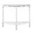 42'' Circular Curved Half-Moon Console Table With Cloud Design Top And Open Shelf Solid Wood Frame And Legs